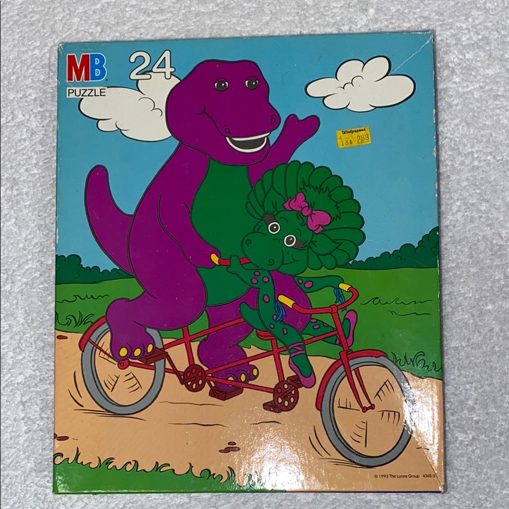 Vintage 1993 Barney/Baby Bop 24 piece puzzle by Milton Bradley